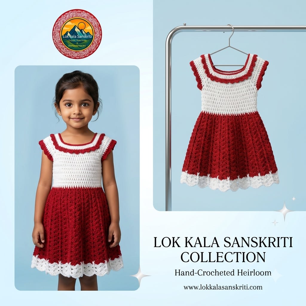 Handmade crochet baby frock