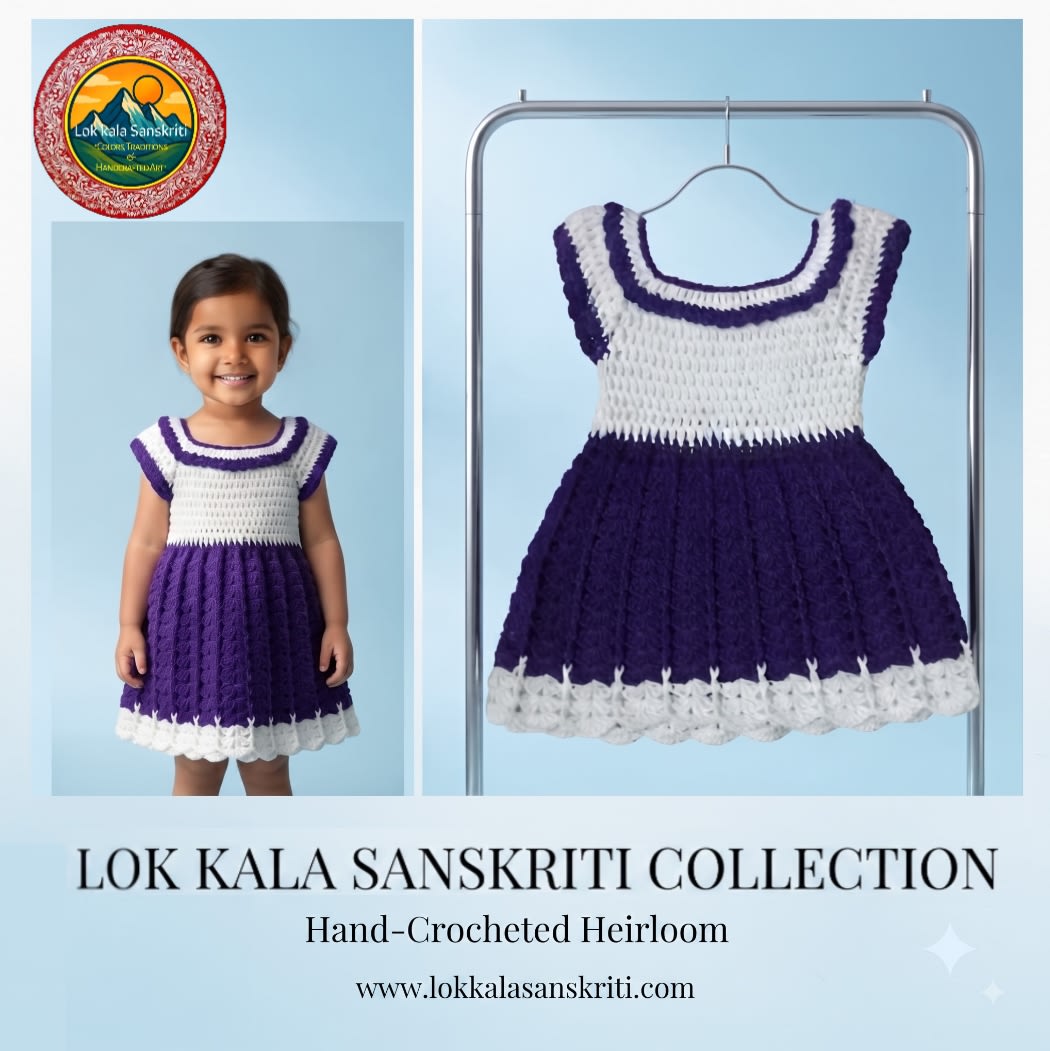 Handmade crochet baby frock thumbnail 2