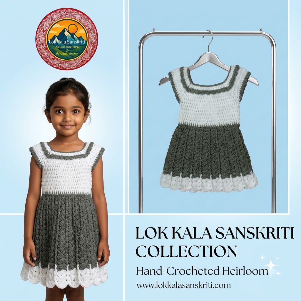 Handmade crochet baby frock thumbnail 4