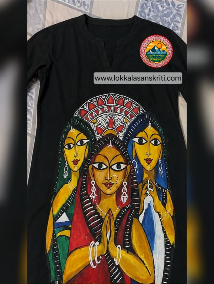 “Kalighat Folk Art Hand-Painted Kurti” thumbnail 2