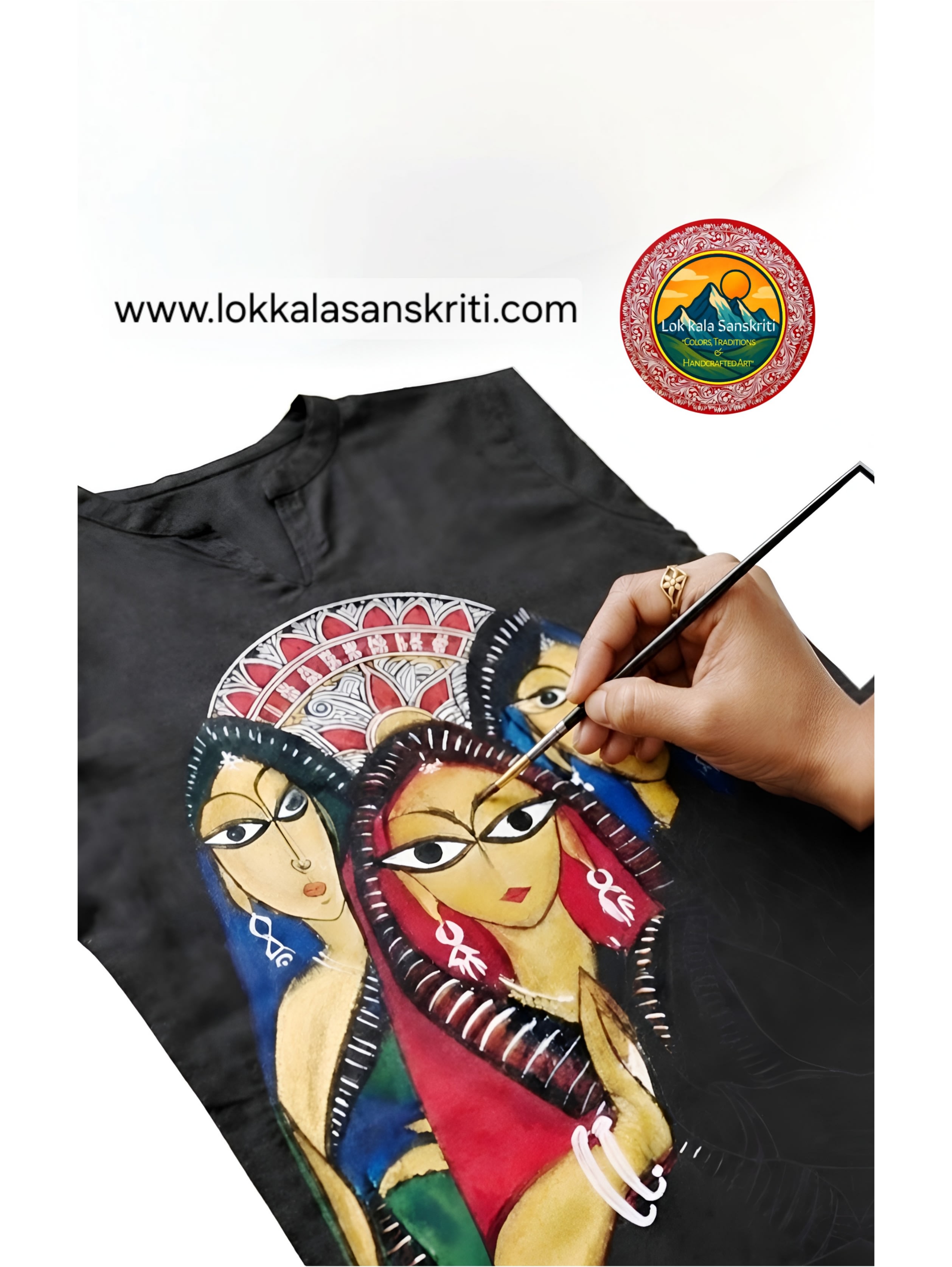 “Kalighat Folk Art Hand-Painted Kurti” thumbnail 4