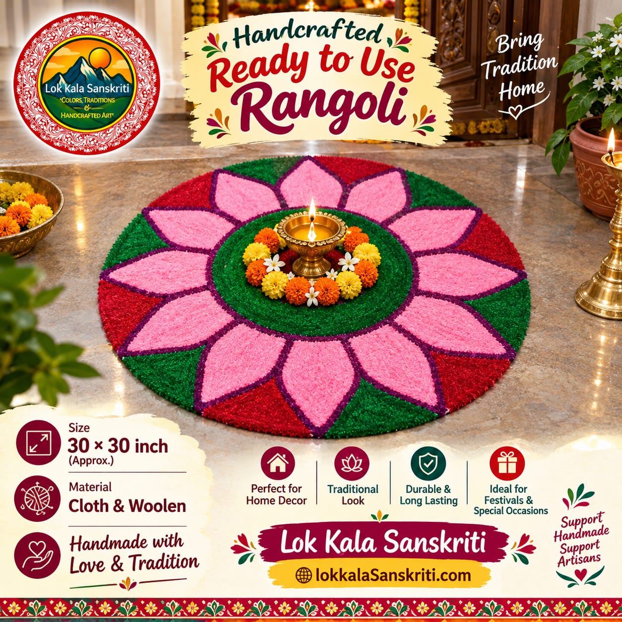 Handmade Rangoli Mat
