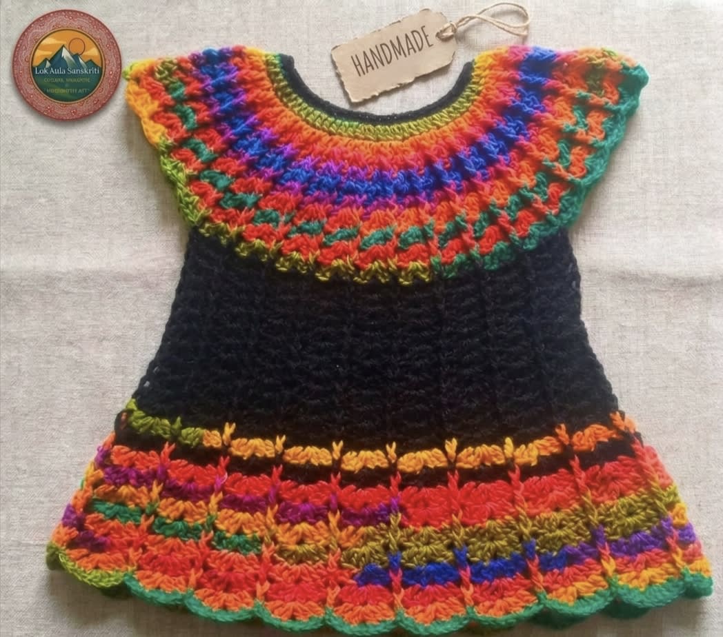 Handcrafted Crochet Baby Dress – 100% Premium Yarn