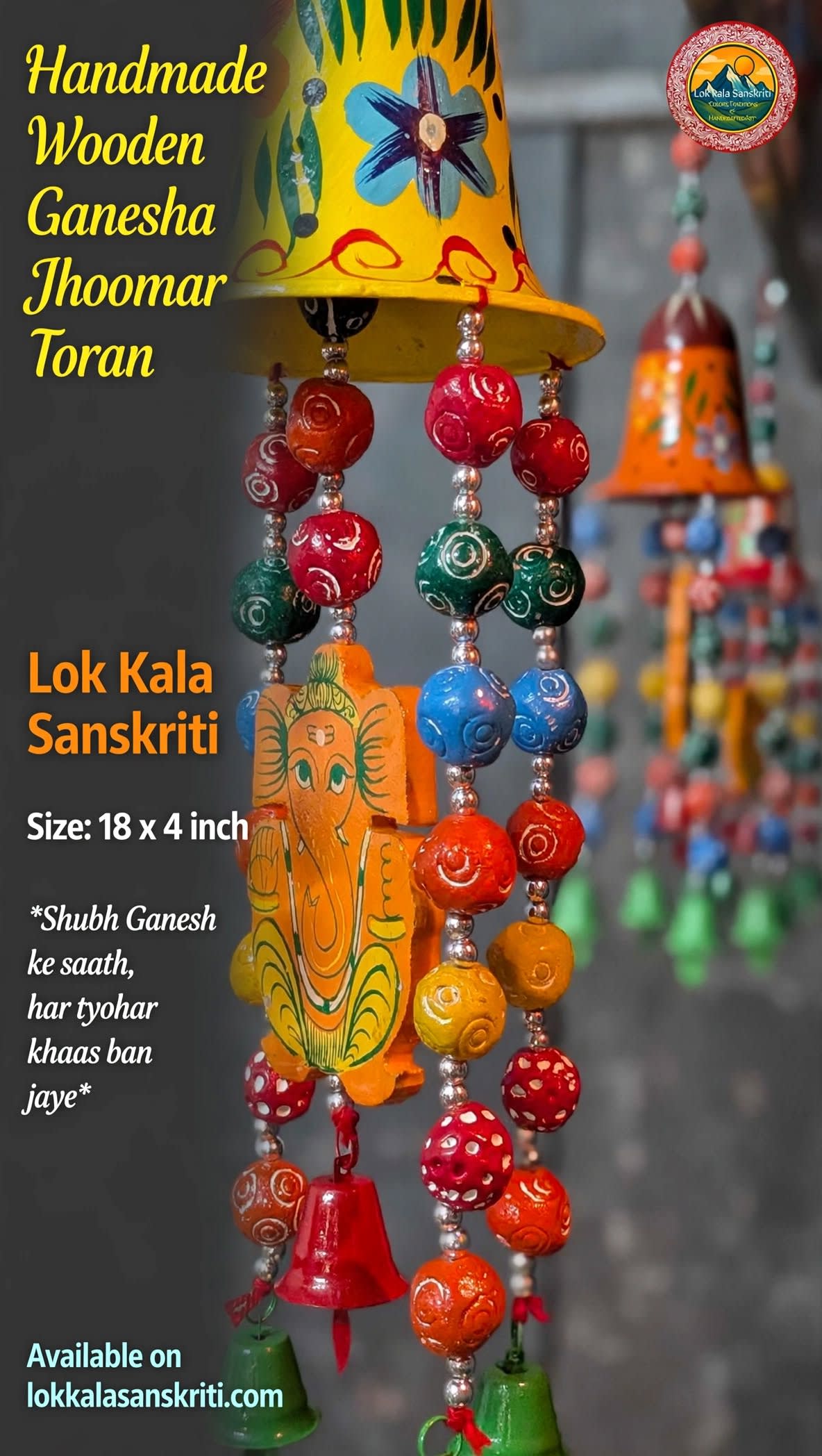 Wooden Ganesha Jhoomar Toran thumbnail 2