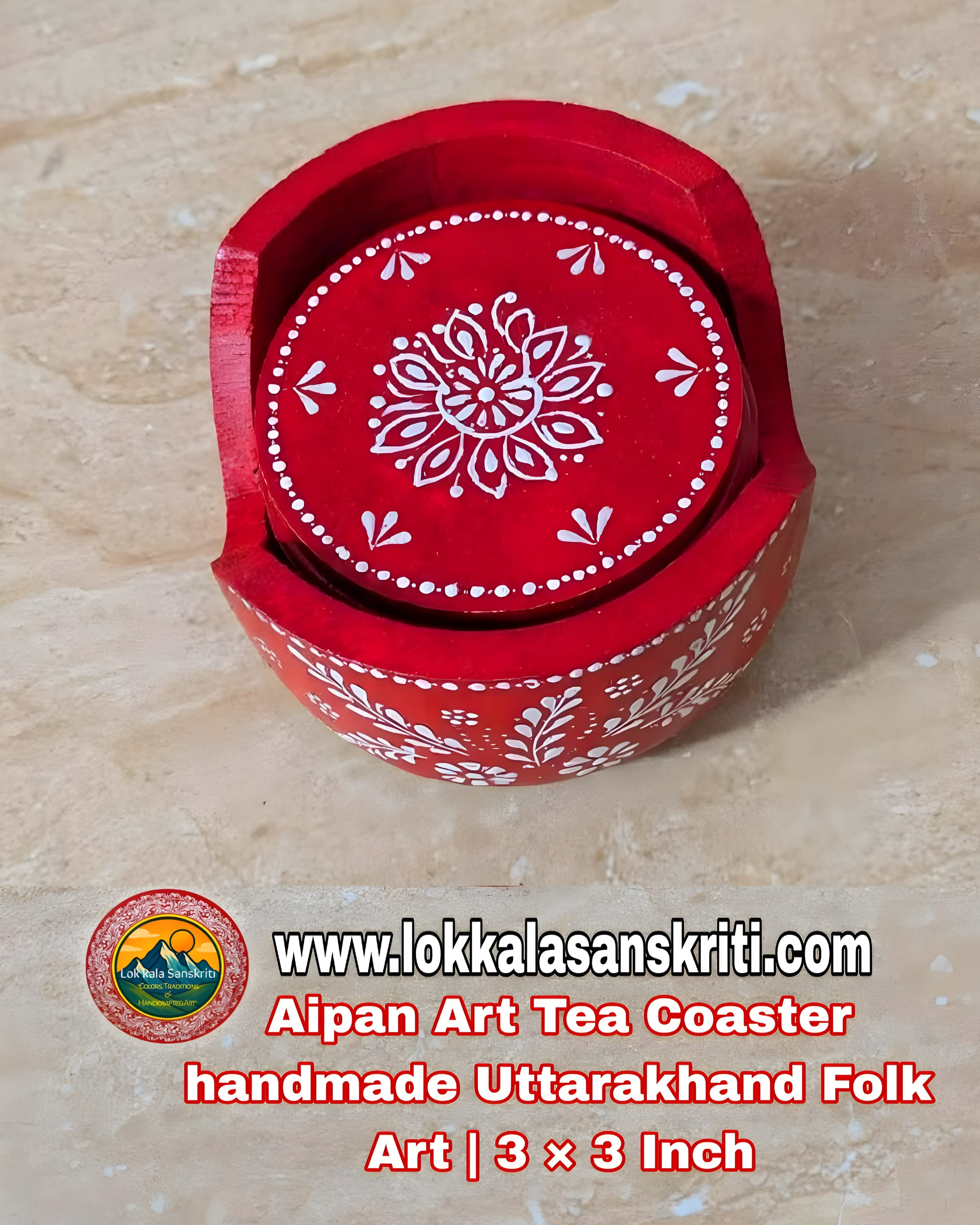 Aipan Art Tea Coaster thumbnail 3