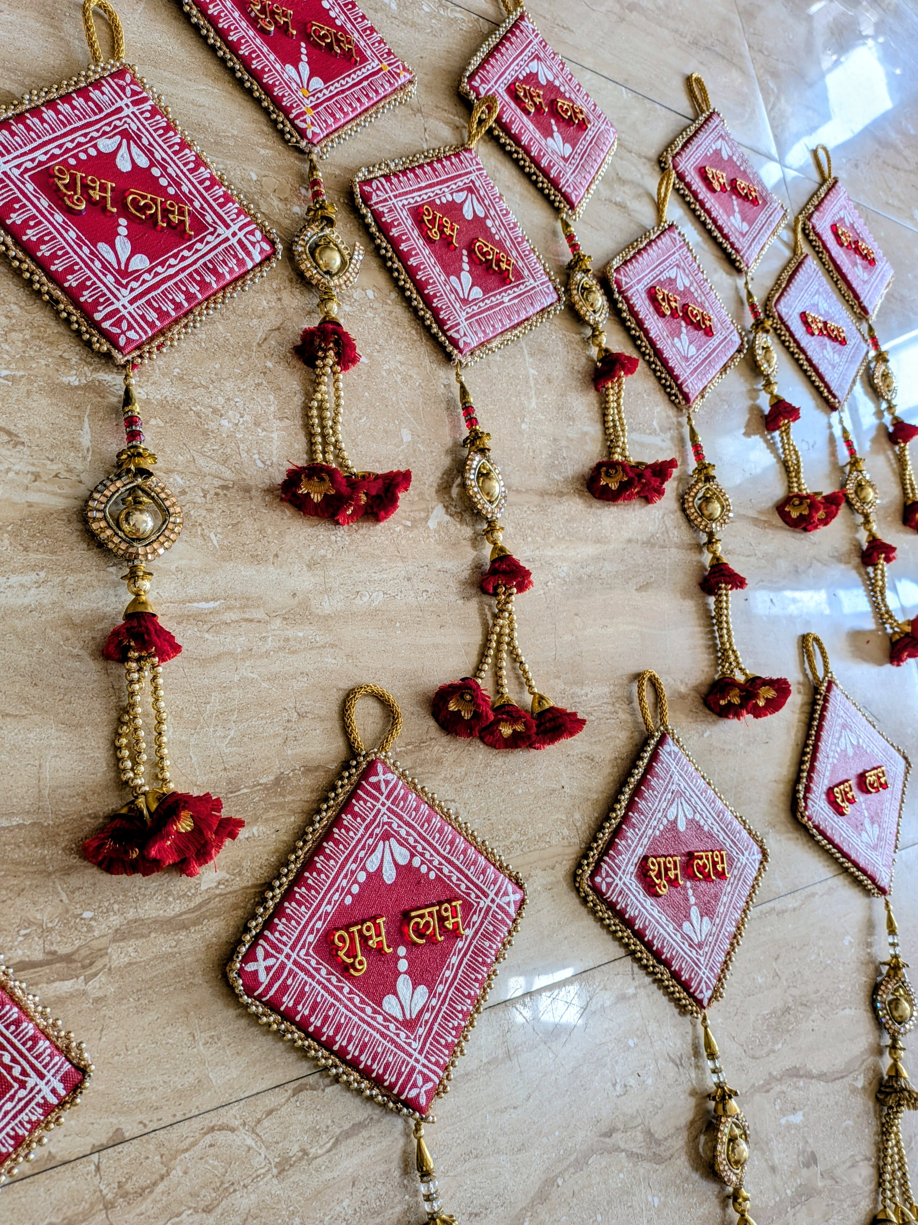 Traditional Aipan Shubh Labh Wall Hanging thumbnail 4