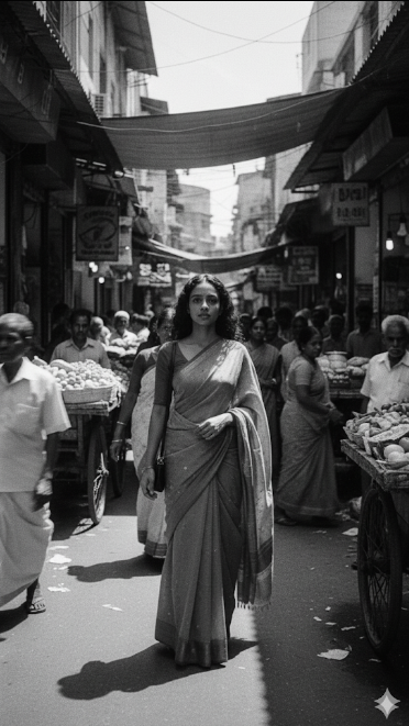 grainy black and white street photograph