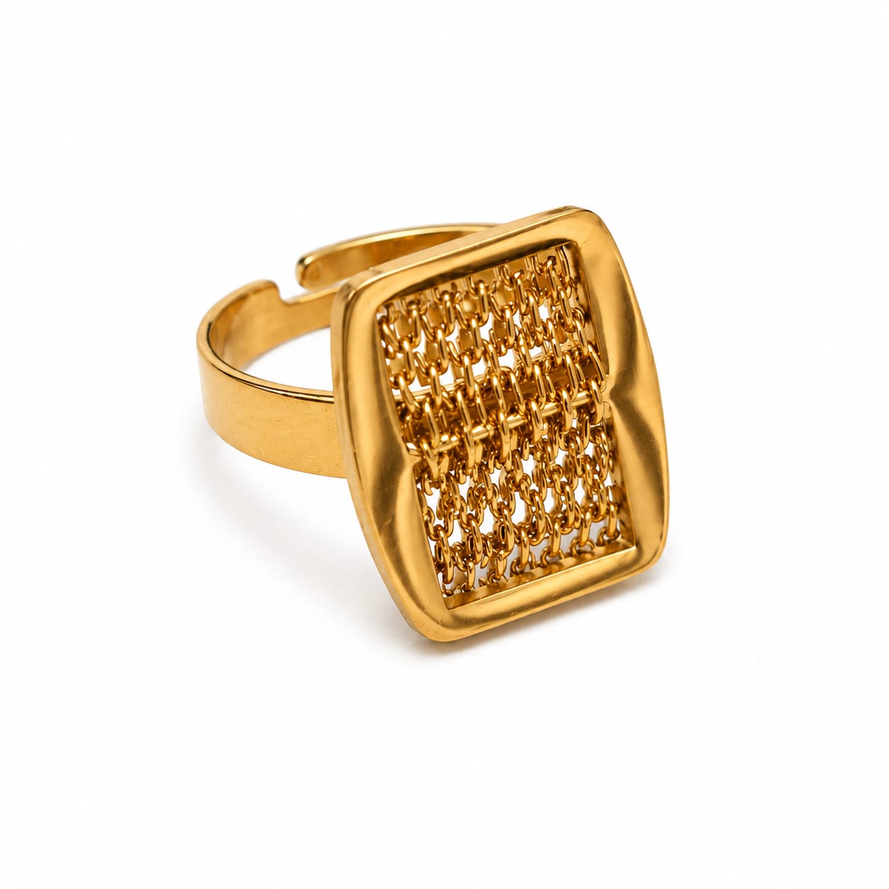 Anillo Trama Dorada
