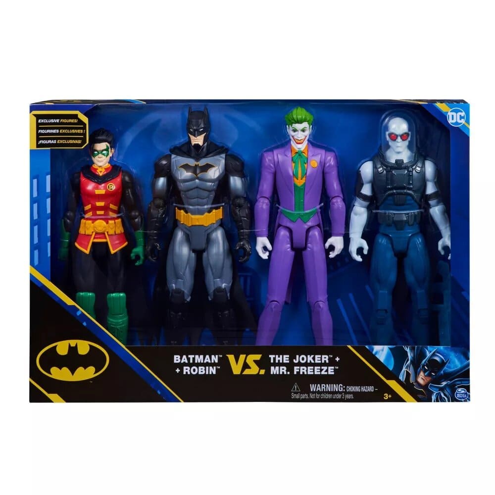 Set De Muñecos Batman + Robin vs The Joker + Mr. Freeze, Caja Dañada,  99999900015411, 