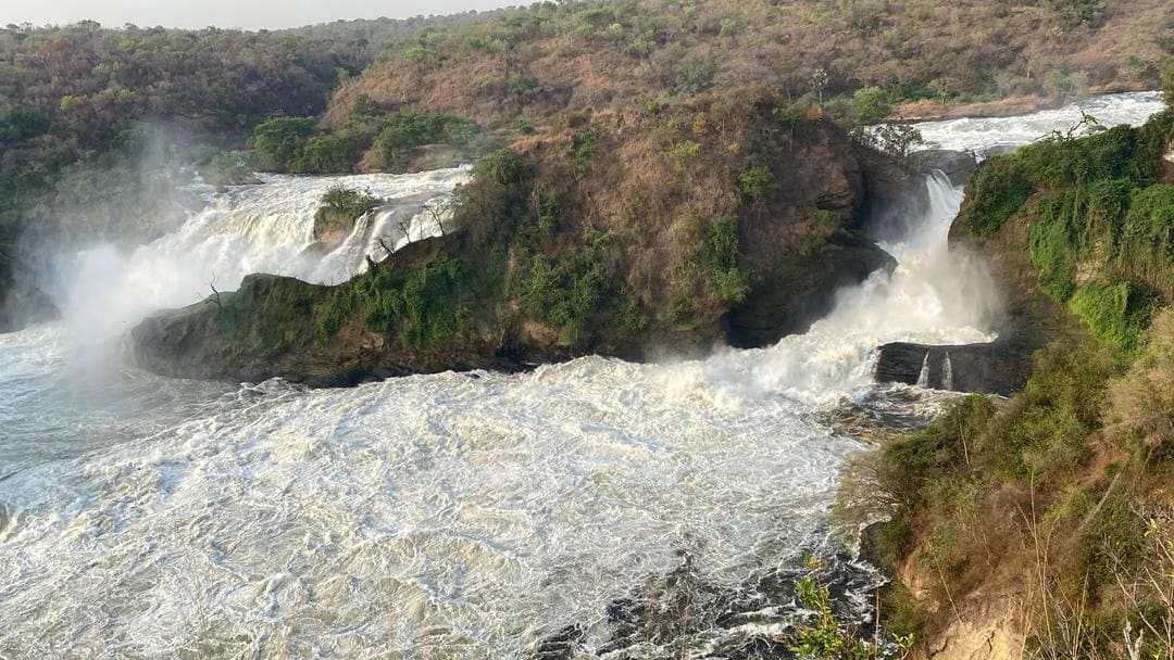 Murchison Falls powerful waterfall where Nile forces through narrow gorge