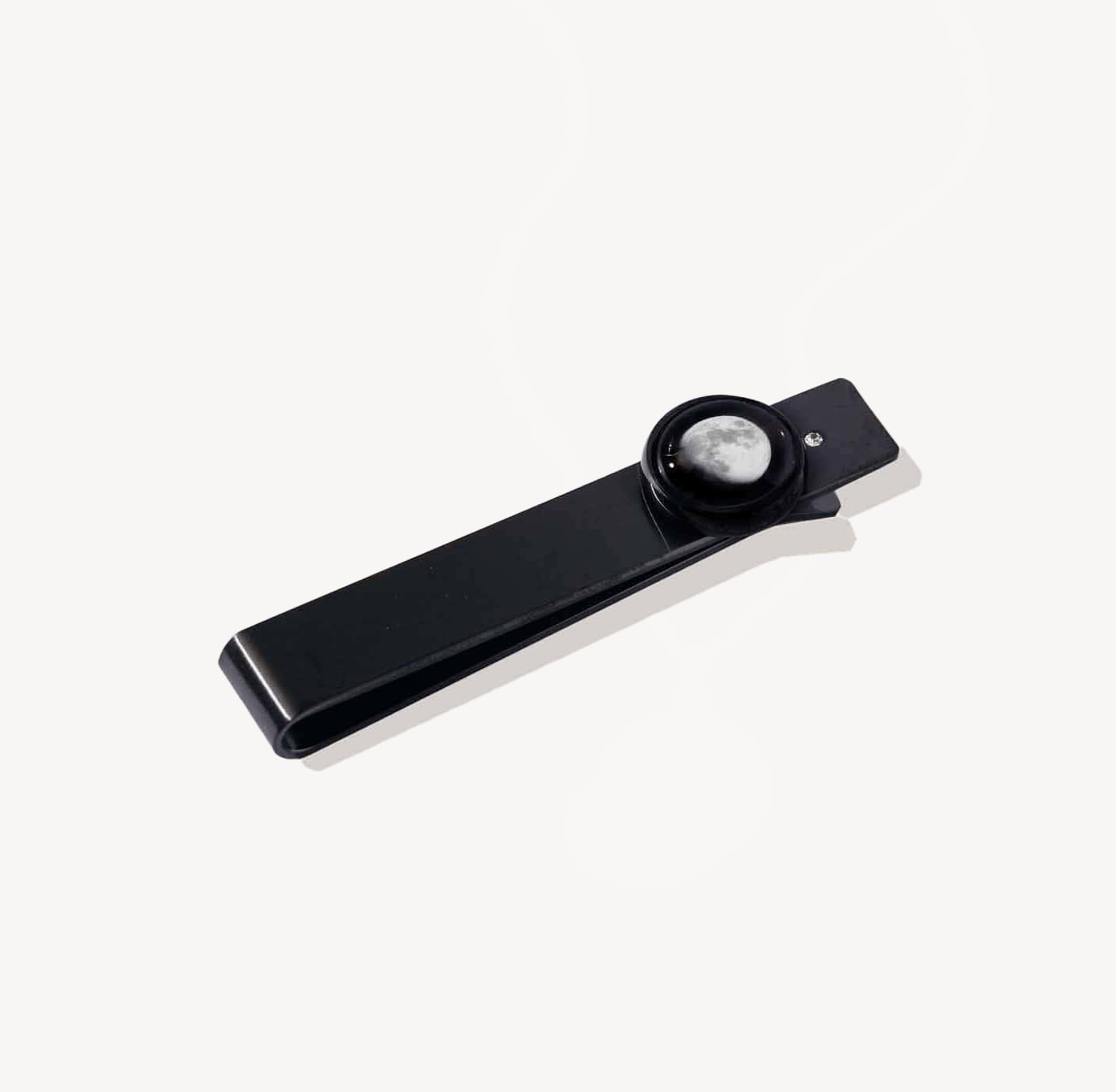Moonglow Jewelry Tie Clips Moon & Crystal Tie Bar in Black
