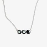 Lunar Horizon Three Moon Necklace in Stainless Steel
