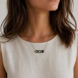 Lunar Horizon Three Moon Necklace in Stainless Steel
