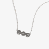 Lunar Horizon Three Moon Necklace in Stainless Steel