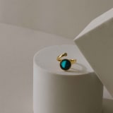 Cosmic Spiral Ring in Gold