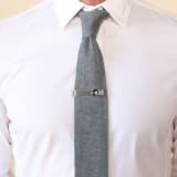 Moon & Crystal Tie Bar in Stainless Steel