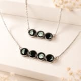 Lunar Horizon Four Moon Necklace in Stainless Steel