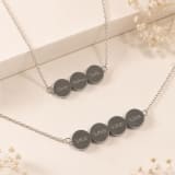 Lunar Horizon Four Moon Necklace in Stainless Steel