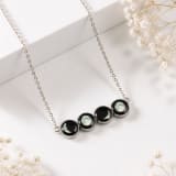 Lunar Horizon Four Moon Necklace in Stainless Steel