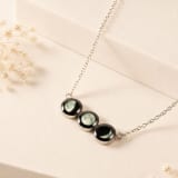 Lunar Horizon Three Moon Necklace in Stainless Steel