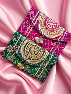 JAIPUR ACE Decorative Shagun Money Gift Box Pack of 2 | Multicolor Printed Purse for Cash Envelopes, Jewellery & Wedding Gifting | Festive Return Gift Box for Marriage Occasions