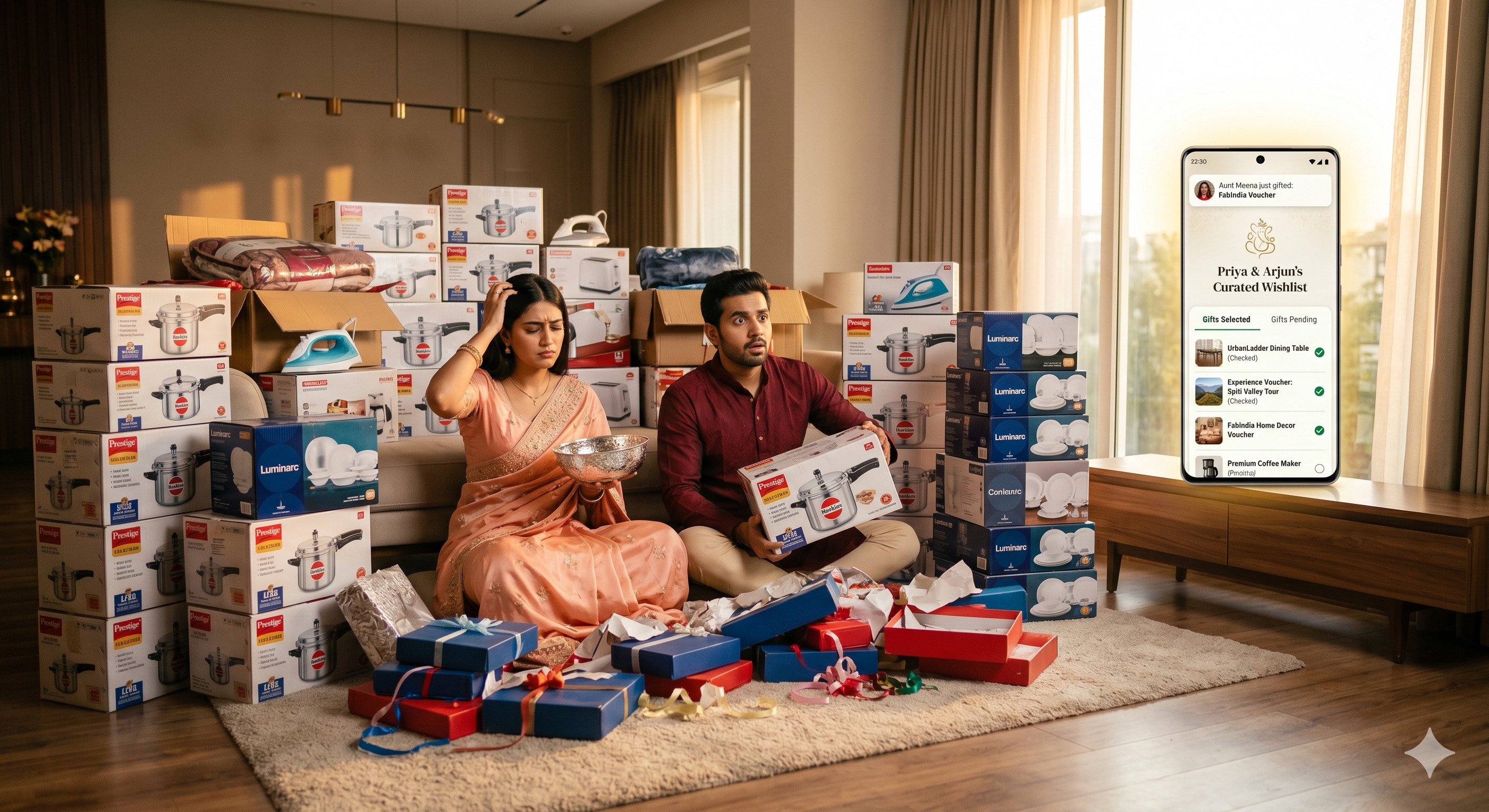 Why Indian Wedding Guests Keep Giving Duplicate Gifts (And How a Wedding Gift Registry Fixes Everything)