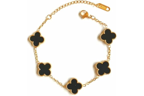 SALVE Clover Anti Tarnish Bracelet for Women Stylish | Stainless Steel Bracelet for Woman | Fashion Jewellery for Women Aesthetic Accessories for Girls Chain Bracelet Gold
