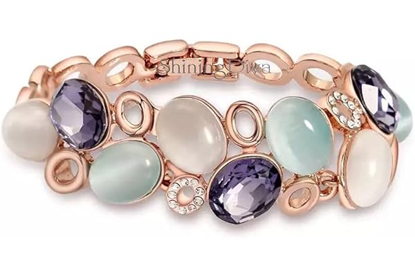 Shining Diva Fashion Latest Stylish Rose Gold Austrian Crystal Bracelet For Women And Girls (11942B), Free Valentine Gift for Girlfriend