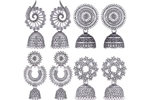 MEENAZ earrings for women fashion jhumka oxidised Silver Earrings for women Combo chandbali pearl chandbali stylish jhumkas traditional Earrings For girls South indian traditional Ear Rings -M124