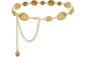 YouBella Jewellery for Women Belts for Women and Girls Stylish Kamarbandh Kamar Chain Waist Belt for Dresses Jeans Saree (Gold) (YB_Belt_91)