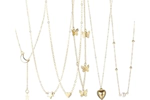 Shining Diva Fashion 5-7 Pcs Combo Latest Stylish Western Necklace Set for Women Pendant Necklace Gifts for Girls