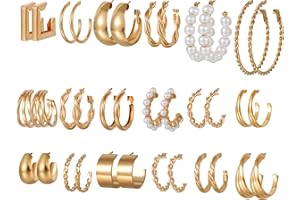 Shining Diva Fashion 18 Pairs Combo Earring Set Latest Stylish Western Earrings for Women and Girls (15844er)