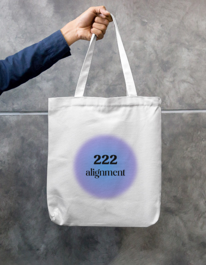 '222 Alignment' Tote Bag Zipper