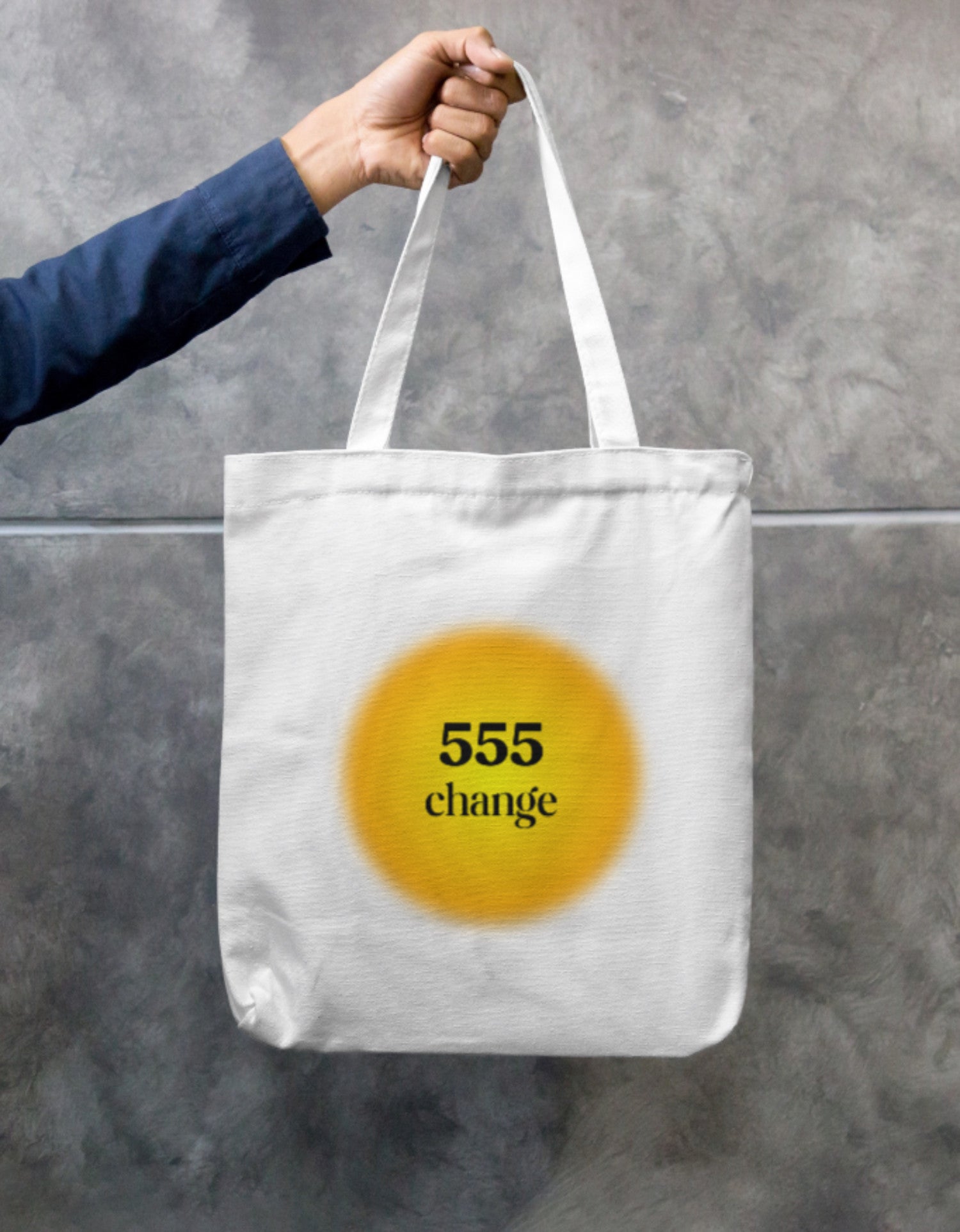 '555 Change' Tote Bag Zipper