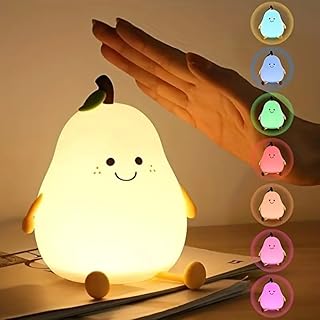 Niwlix Pear Night Light Lamp for Bedroom Kids 7 Color Changing Kids Toddler Night Light Lamp Baby l Gift Items for Women Kids l Valentine's Birthday Gift Toys for 2+Year Old Boy Girl