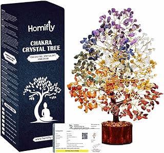 HOMIFLY 300 Beads Crystal Tree/7 Chakra Crystal Tree/Showpiece Good Luck and Positive Energy/Showpiece for Living Room/Natural Healing Gemstones Money Tree/Lucky Tree for Good Luck (Multicolor)