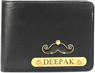 Little Cubess Men's Artificial Leather Personalized Wallet Gift for Men/Gift for Love/Gift for Husband (Black)