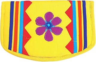 srishopify handicrafts Handmade Ethnic Pouches for Girls Traditional Unique Design Ladies Wallet Slim and Lightweight Coin Purse for Women Return Gifts for Pooja Functions 8 Inch Yellow