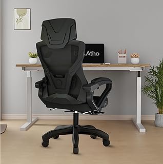 beAAtho Astra: Luxurious Leg Support, 4D Lumbar Support, 145° Recline & Adjustable Tilt Office & Study Mesh High Back Chair (Black)