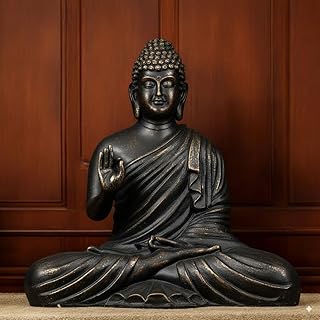 SwarnNest Blessing Ashirwad Buddha Statue Samadhi Idol Figurine 3 feet Fiber for Indoor & Outdoor