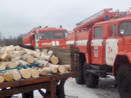 В Путятинском районе загорелась частная пилорама