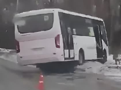В Рязани автобус №66 съехал с дороги и врезался в столб на перекрестке