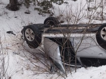 В Касимовском районе в ДТП перевернулся автомобиль