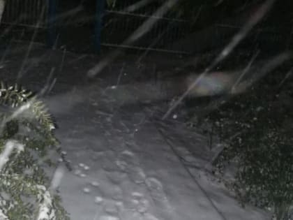Жители Рязани засняли первый снег вечером 26 октября