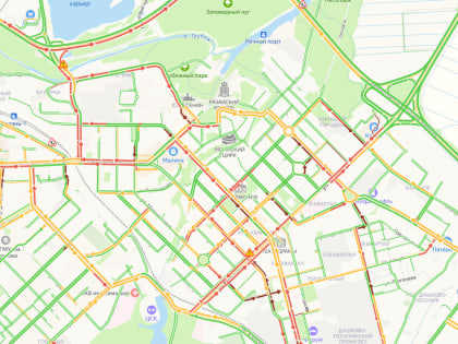 Рязань встала в 10-балльные пробки вечером в пятницу
