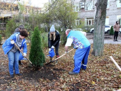 В Педагогическом сквере Рязани посадили 26 молодых саженцев