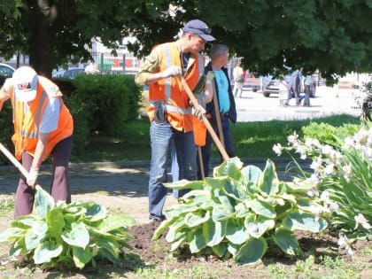В Рязани продолжается озеленение и уборка городских территорий