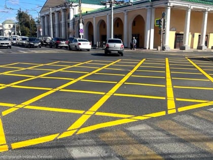 В центре Рязани появилась «вафельная» разметка