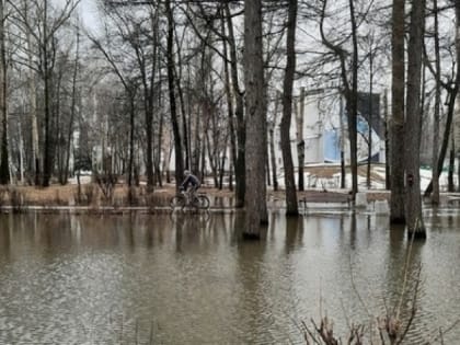 В Рязани парк Гагарина затопило