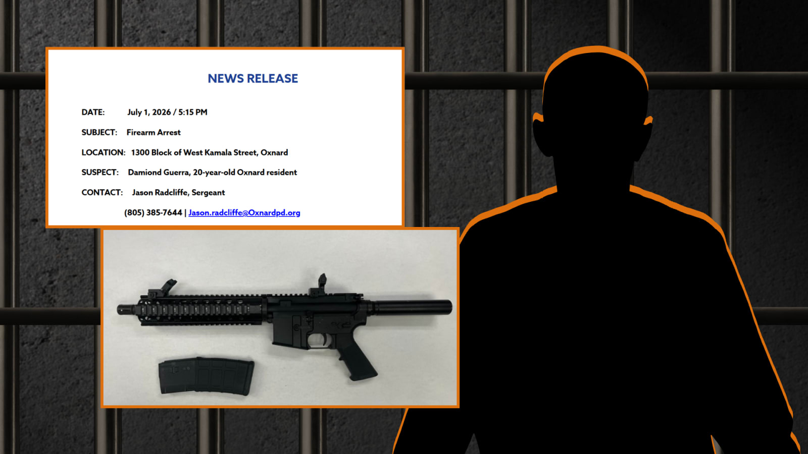 20-year-old Oxnard man arrested after police find short-barreled rifle during search warrant